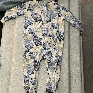 Milkberry bamboo Floral Blue and Green Kids One Piece